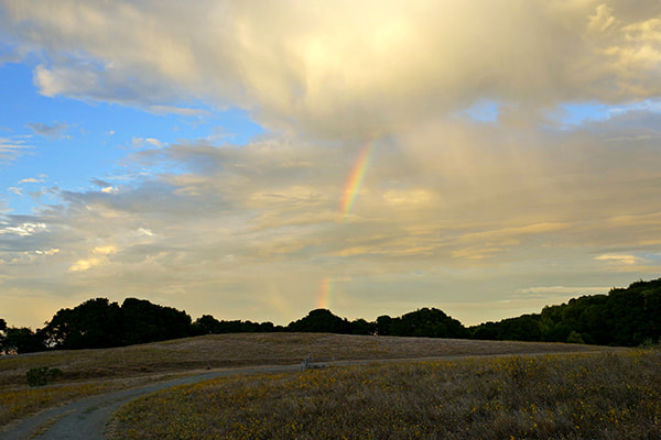 A rainbow in the clouds of Orinda which lies in central Contra Costa County. 